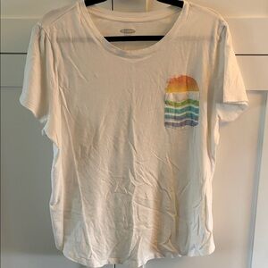 Old Navy White Tee with Vibrant Pocket